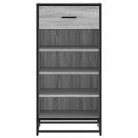 Produktbild för Skohylla grå sonoma 48x38x97,5 cm konstruerat trä