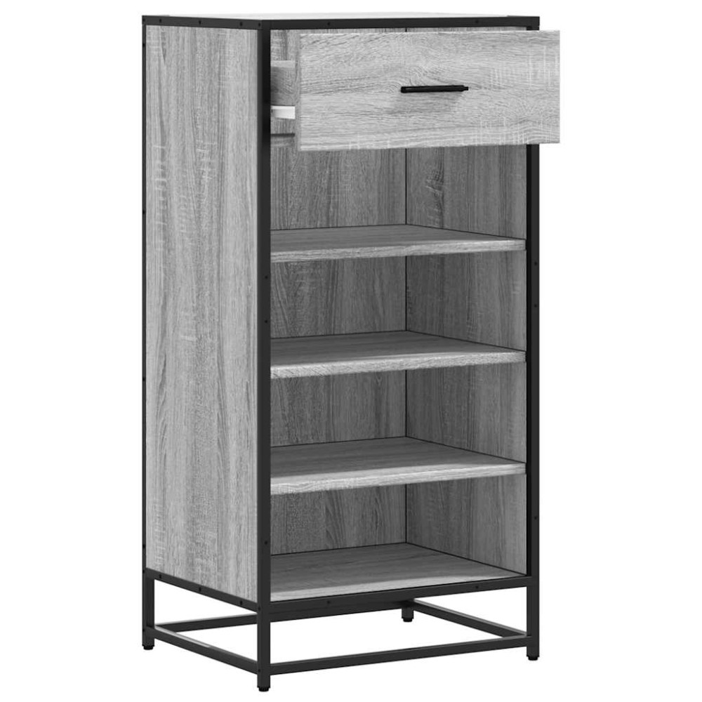 Produktbild för Skohylla grå sonoma 48x38x97,5 cm konstruerat trä