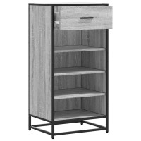 Produktbild för Skohylla grå sonoma 48x38x97,5 cm konstruerat trä
