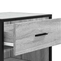Produktbild för Skohylla grå sonoma 48x38x97,5 cm konstruerat trä