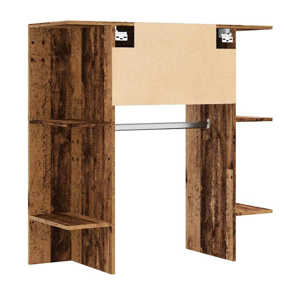 Produktbild för Hallskåp åldrat trä 97,5x37x99 cm konstruerat trä