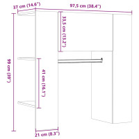 Produktbild för Hallskåp åldrat trä 97,5x37x99 cm konstruerat trä