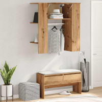 Produktbild för Hallskåp artisan ek 97,5x37x99 cm konstruerat trä