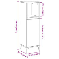 Produktbild för Badrumsskåp betonggrå 30x30x100 cm konstruerat trä