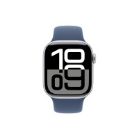 Produktbild för Apple Watch Series 10 (GPS) - silveraluminium - smart klocka med sportband - denim - 64 GB