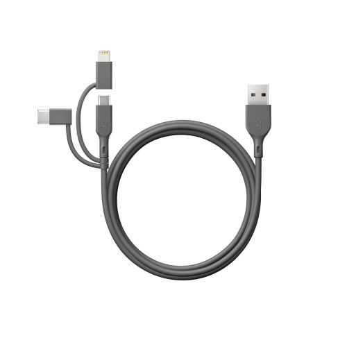 GP Cable USB-A to USB-C 3-in-1 Micro-USB + Lightning CY1N 1m