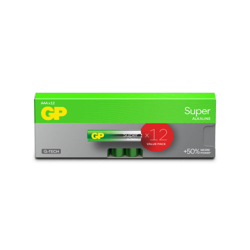 GP Super Alkaline Battery AAA LR03 12-pack