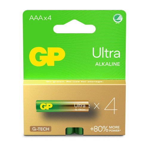 GP Ultra Alkaline Battery AAA LR03 4-pack