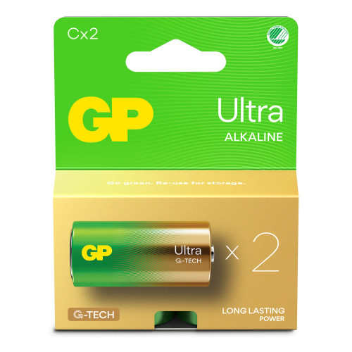 GP Ultra Alkaline Battery C LR14 2-pack