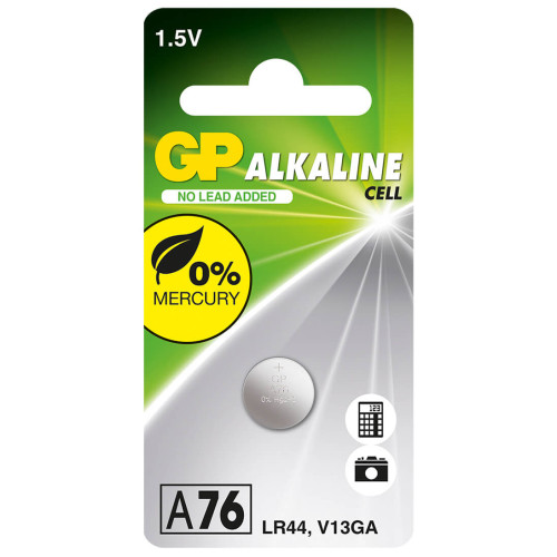 GP Alkaline Coin Cell LR44 A76 1-pack