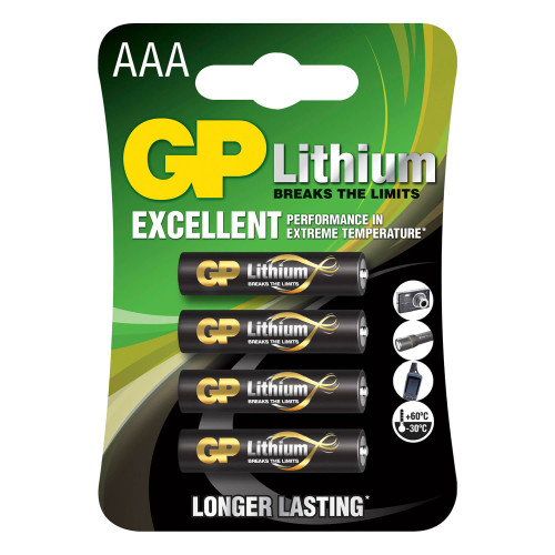 GP Lithium AAA Battery 1,5V 4-pack