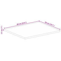 Produktbild för Bordsskiva 60x50x2,5 cm rektangulär massivt återvunnet trä