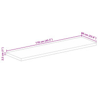 Produktbild för Bordsskiva 110x60x2,5 cm rektangulär massivt mango-trä