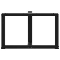 Produktbild för Soffbordsben T-formade 2 st svart 60x25x(42-43) cm stål