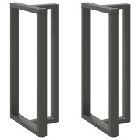 Produktbild för Barbordsben T-formad 2 st antracit 60x35x(111-112) cm stål