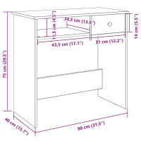 Produktbild för Skrivbord vit 80x40x75 cm konstruerat trä