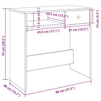 Produktbild för Skrivbord svart 80x40x75 cm konstruerat trä