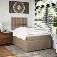 Produktbild för Ramsäng med bäddmadrass cappuccino 120x200 cm konstläder