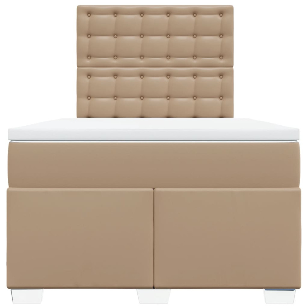 Produktbild för Ramsäng med bäddmadrass cappuccino 120x200 cm konstläder