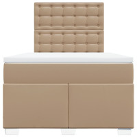 Produktbild för Ramsäng med bäddmadrass cappuccino 120x200 cm konstläder