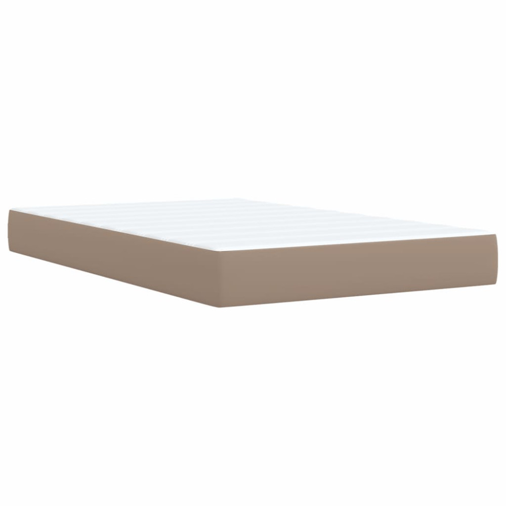 Produktbild för Ramsäng med bäddmadrass cappuccino 120x200 cm konstläder
