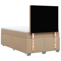 Produktbild för Ramsäng med bäddmadrass cappuccino 120x200 cm konstläder