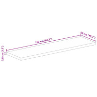 Produktbild för Bordsskiva 110x50x3,8 cm rektangulär massivt grovt mangoträ