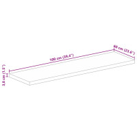 Produktbild för Bordsskiva 100x60x3,8 cm rektangulär massivt grovt mangoträ