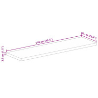 Produktbild för Bordsskiva 110x60x3,8 cm rektangulär massivt grovt mangoträ