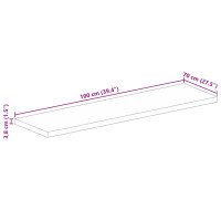 Produktbild för Bordsskiva 100x70x3,8 cm rektangulär massivt grovt mangoträ