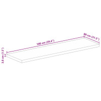 Produktbild för Bordsskiva 100x80x3,8 cm rektangulär massivt grovt mangoträ