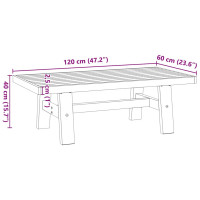 Produktbild för Soffbord NOAIN A-formade ben 120x60x40 cm massiv furu
