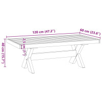 Produktbild för Soffbord NOAIN X-formade ben 120x60x40 cm massiv furu