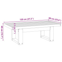 Produktbild för Soffbord NOAIN U-formade ben 120x60x40 cm massiv furu
