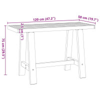 Produktbild för Skrivbord NOAIN A-formade ben 120x50x75 cm massiv furu