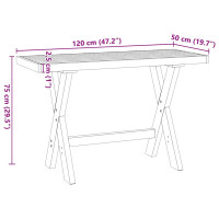 Produktbild för Skrivbord NOAIN X-formade ben 120x50x75 cm massiv furu