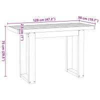 Produktbild för Skrivbord NOAIN U-formade ben 120x50x75 cm massiv furu