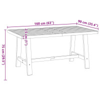 Produktbild för Matbord NOAIN A-formade ben 160x90x75 cm massiv furu