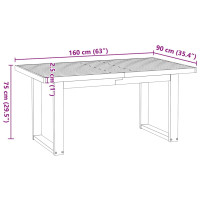 Produktbild för Matbord NOAIN U-formade ben 160x90x75 cm massiv furu