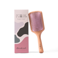 Produktbild för Wooden hairbrush - Pink