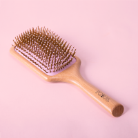 Produktbild för Wooden hairbrush - Pink