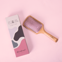 Produktbild för Wooden hairbrush - Pink