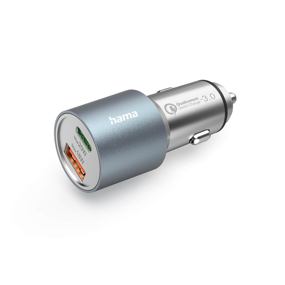 Produktbild för Car Charger USB-C USB-A PD 38W Metal