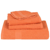 Produktbild för Gästhanddukar 4 st orange 30x50 cm 360 gsm 100% bomull