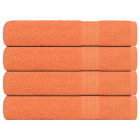 Produktbild för Bastuhanddukar 4 st orange 80x200 cm 360 gsm 100% bomull