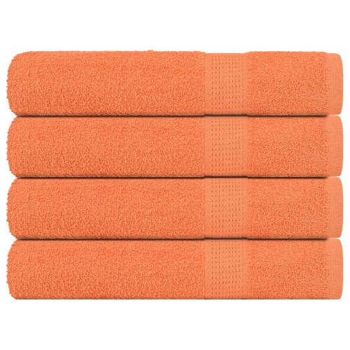 vidaXL Bastuhanddukar 4 st orange 80x200 cm 360 gsm 100% bomull