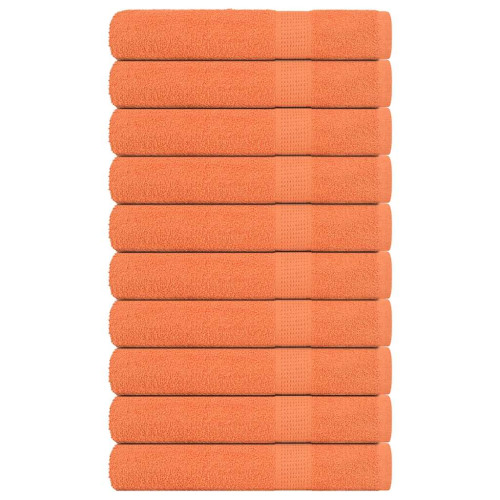 vidaXL Bastuhanddukar 10 st orange 80x200 cm 360 gsm 100% bomull