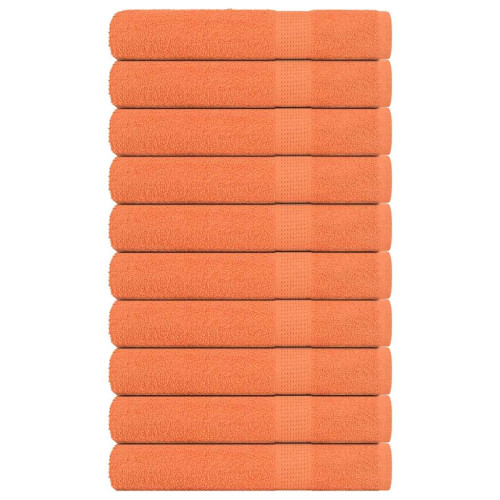 vidaXL Handdukar 10 st orange 100x200 cm 360 gsm 100% bomull