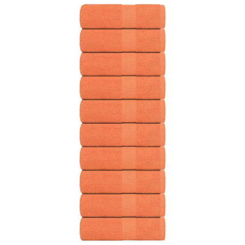 vidaXL Tvålhanddukar 10 st orange 30x30 cm 360 gsm 100% bomull