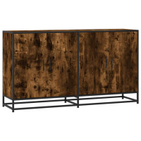 Produktbild för Skänk rökfärgad ek 134x35x76 cm konstruerat trä